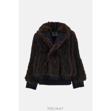 Sacai [G95]��ī�� 2608790214 ���� ���� �������� �������� �е� ����Ʈ WOOL MELTON X FAU[G95]��ī�� 2608790214 ���� ���� �������� �������� ��