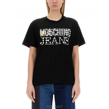 24SS 모스키노 진 T 셔츠 WITH 로고 070337622555 TP578400226