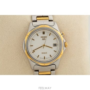 세이코 돌체 Seiko Dolce AGS 18K 골드 베젤 쿼츠 시계 3M22-0A80