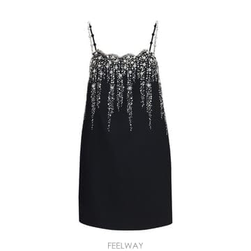 Valentino �ؿ� ���¸���� AW26 �߷�Ƽ�� ���� ���� ����� ������ �ڼ� ũ������ �̴� �巹�� 9B3VAH881CF_�ؿ� ���¸���� AW26 �߷�Ƽ�� ���� ���� ����� ������ 