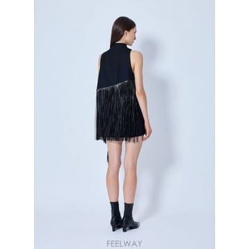 26 F/W 스포츠막스 프린지 트림 슬리브리스 드레스 26221660 B0112306135