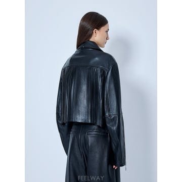26 F/W 스포츠막스 레더 비대칭 지퍼 자켓 262244602160 B0112306140