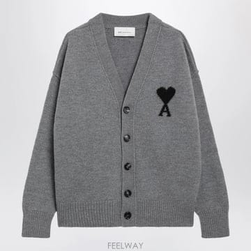 26 F/W 아미 그레이 아미 드 꾀흐 메리노 울 가디건 UKC367 B0052292905