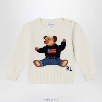 26 F/W 폴로 랄프로렌 아이보리 폴로 베어 스웨터 인 코튼 (KI B0052292985