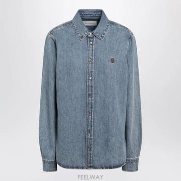 26 F/W 아미 아미 드 꾀흐 셔츠 인 유즈드 블루 데님 USH78 B0052306536