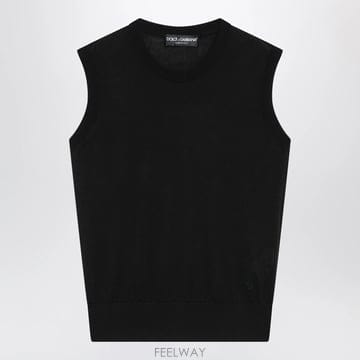 26 F/W 돌체 앤 가바나 블랙 캐시미어 & 실크 탑 FXT02ZJ B0052306691