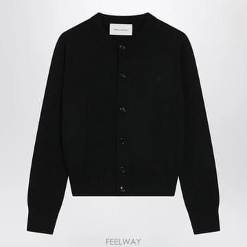 26 F/W 아미 블랙 아미 드 꾀흐 울 가디건 FKC361001-0 B0052292943