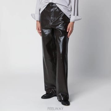 26 F/W 로헤 브라운 레더 와이드레그 트라우저 421-30-191 B0052292957