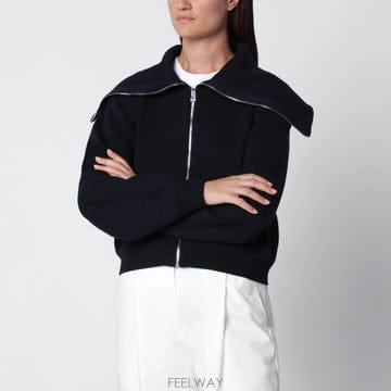26 F/W 로헤 네이비 블루 울 집업 가디건 421-23-313WO B0052292960