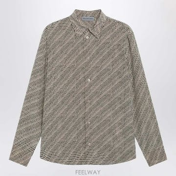 26 F/W 발렌시아가 베이지 & 블랙 모노그램 실크 셔츠 A002B B0052293035
