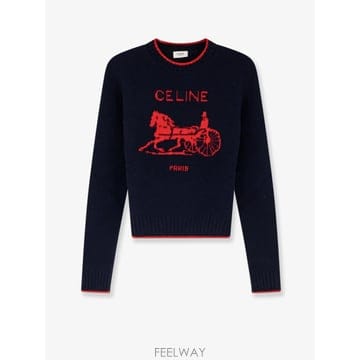 [N85]셀린느 RY1365593 여성 니트 스웨터 가디건 CELINE Wool sweater