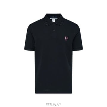 Comme des Garcons �ĵ������� x Fred Perry logo embroidered tipped polo shirt 122194�ĵ������� x Fred Perry logo embroidered tipped polo s