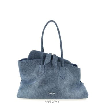 26FW 디아티코 La Passeggiata 블루 미디움 숄더 백 with 투 탑 Handles in 데님 