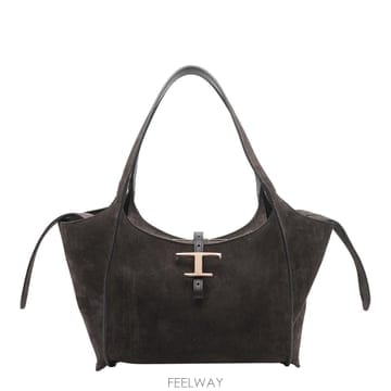 26FW TOD S 스몰 Suede T Timeless Shopping 백 XBWTSBQ0200P3AS808