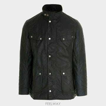 26FW 바버 자켓 Duke in 코튼 cerato con collo stile 바이커 e tasche MW