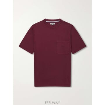 26 FW CANALI 버건디 코튼 저지 티셔츠 TP581462617