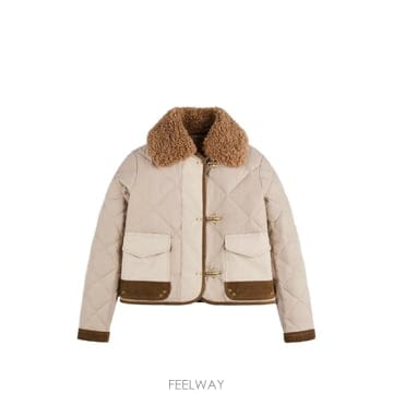 26 FW 페이 시어링 칼라 퀼팅 재킷 NAW22533400YNV TP456108540