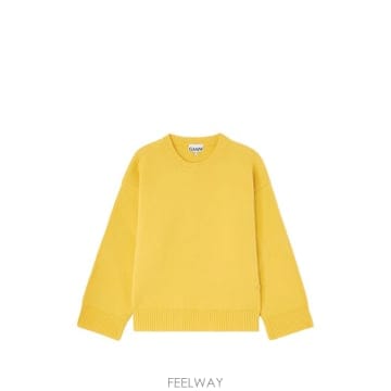 당일배송 가니 골지 트리밍 드롭 숄더 스웨터