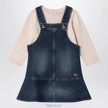 끌로에 F/W 블루 티셔츠 & 데님 오버올 셋