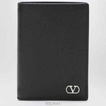 26 F/W 발렌티노 블랙 V로고 시그니처 지갑 인 그레인 레더 9Y B0052306856