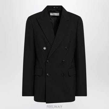 26 F/W 드리스 반 노튼 블랙 더블브레스티드 자켓 인 울 0204 B0052306906