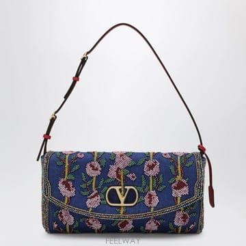26 F/W 발렌티노 블루 V로고 시그니처 백 WITH 비즈 엠브로이 B0052306935