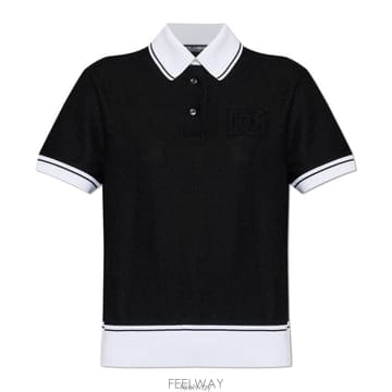 26 FW 돌체앤가바나 콘트라스트 트림 로고 폴로 셔츠 N0000 F8V33ZGDDMH