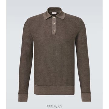 26 FW 아뇨나 울 실크 폴로 스웨터 TP580296064