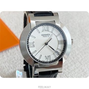 에르메스 노마드 NO1.710 남성용 쿼츠 37mm 화이트 다이얼