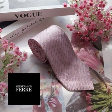 GIANFRANCO FERRE 지안프랑코 페레 핑크 GF 이니셜 패턴 넥타이 8.9cm A+등급 K3579