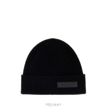 [X45]구찌 A007G04G200 1000 남성 모자 버킷햇 비니 헤드밴드 Black wool beanie