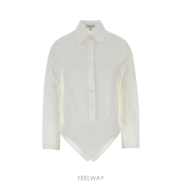 Alaia [X45]�˶��̾� AA9C1030T611D 000 ���� ���� ���� ����콺 White poplin shirt[X45]�˶��̾� AA9C1030T611D 000 ���� ���� ���� �����