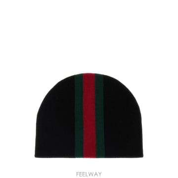 [X45]구찌 A007FI4GALH 1066 남성 모자 버킷햇 비니 헤드밴드 Black wool beanie