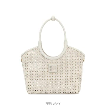 Miu Miu [X45]�̿�̿� 5BA284VMWN2G7R F0009 ���� ��Ʈ�� ���۹� ž�ڵ�� �ڵ�� White lea[X45]�̿�̿� 5BA284VMWN2G7R F0009 ���� ��Ʈ�� ���۹� 