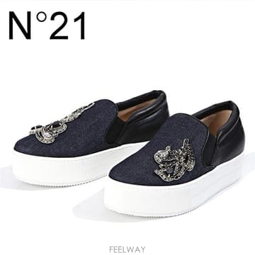 N21 8687 BLUE 주얼리 장식 슬립온