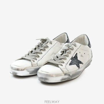 (대전중고명품)골든구스 F002090 슈퍼스타 클래식 화이트 블랙아이스 스니커즈 40사이즈(국내260-265
