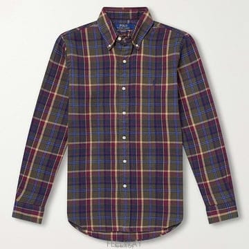 Ralph Lauren 26 FW ���� �����η� ��ư�ٿ� Į�� üũ ����Ʈ ��� �����ͺ� ��ư �ö��� ����26 FW ���� �����η� ��ư�ٿ� Į�� üũ ����Ʈ ��� ��
