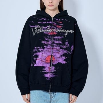 26 FW 발렌시아가 그래픽 로고 후드 집업 스웨트셔츠 A0017W TUVR6 1000
