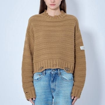 26 FW MM6 마르지엘라 디스트레스트 텍스처 니트 스웨터 S52HL0031 M13040 156