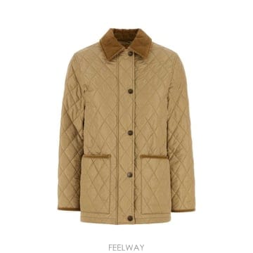 26FW 버버리 퀄티드 나일론 반 자켓 8107464 C1544 Beige o Tan