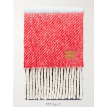 로에베 프린지 스트라이프 브러쉬 알파카 & 울블렌드 스카프 FSA6 B0082307308