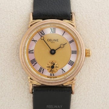 셀린느 Celine 골드/나전 다이얼 빈티지 여성용 쿼츠 시계