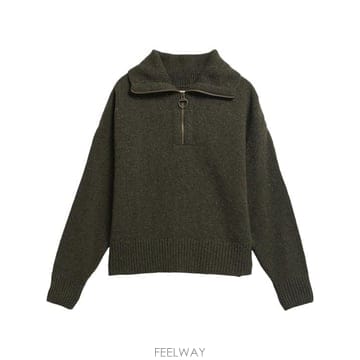 26FW 바버 스웨터 LKN1579 OL71 GREEN