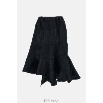 26 F/W 꼼데가르송 패치워크 자카드 TIERED 미디 스커트 RR B0032305705