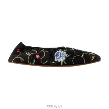26 F/W 겐조 발레슈즈 플랫슈즈 KENZO 레더 블랙 FG62BA B0732289555