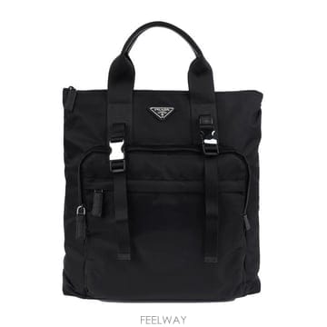 26SS 프라다 2VG098 2DMG F0002 리나일론 사피아노 레더 토트백