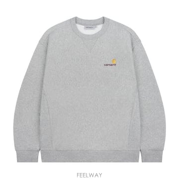 25FW 칼하트 WIP I025475 V6XX 아메리칸 스크립트 스웨트셔츠