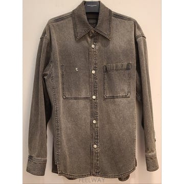우영미26FW W263SH27982G 그레이 백로고 데님 셔츠