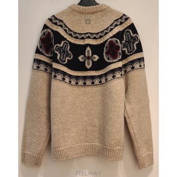 우영미26FW W263KN27537E 베이지 페어아일 패턴 자카드 가디건