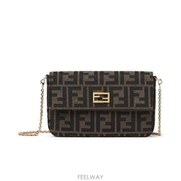 [비엔비명품관] FENDI 펜디 여성 FF 자카드 튜브 체인 지갑 크로스백